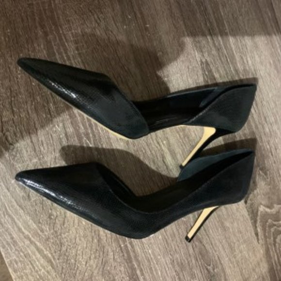 WHBM Ella Black Micro extc Heels - Picture 2 of 10
